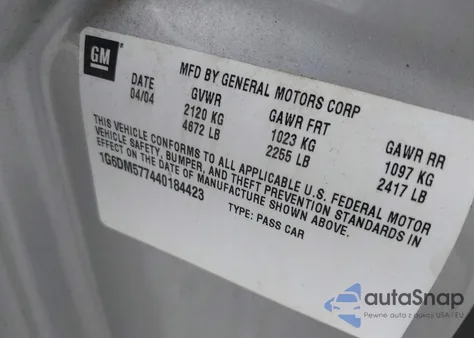 2004 Cadillac Cts Standard z USA, uszkodzony, nr VIN 1G6DM577440184423